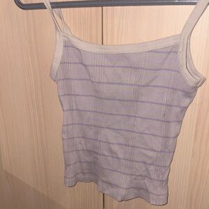 Elegant Striped Camisole in Purple and Cream